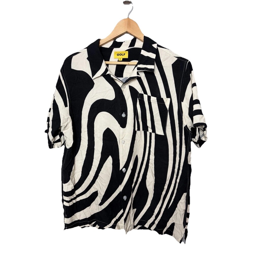 Tyler the Creator Golf Wang Rare Black White Psychodelic Button Up Large